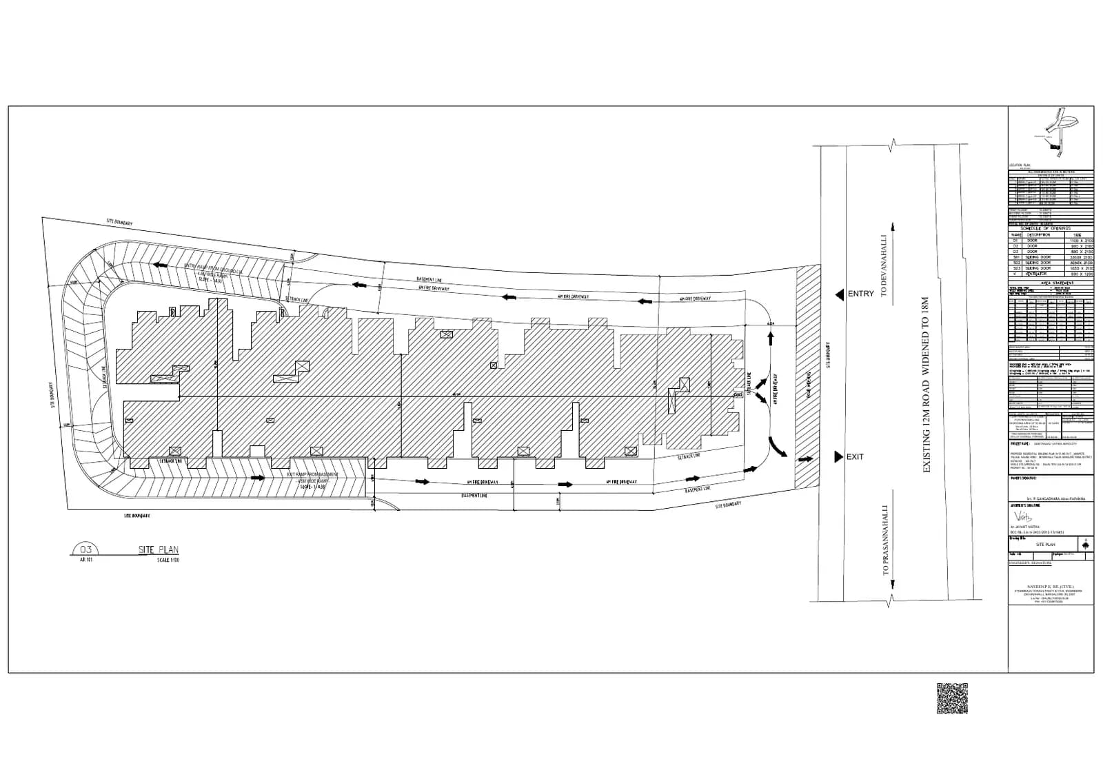 Geetanjali Vatika Aerocity: Approved Building Plan, page 1 (filed with Karnataka RERA)