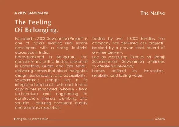 Sowparnika The Native: Brochure, page 3 (filed with Karnataka RERA)