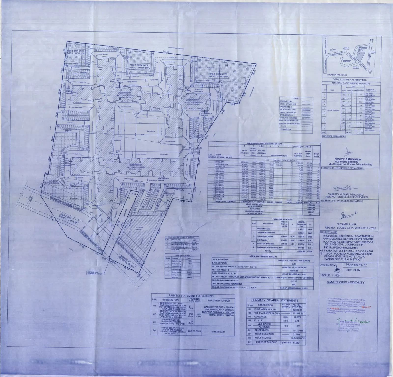 Sowparnika The Native: Approved Building Plan (filed with Karnataka RERA)