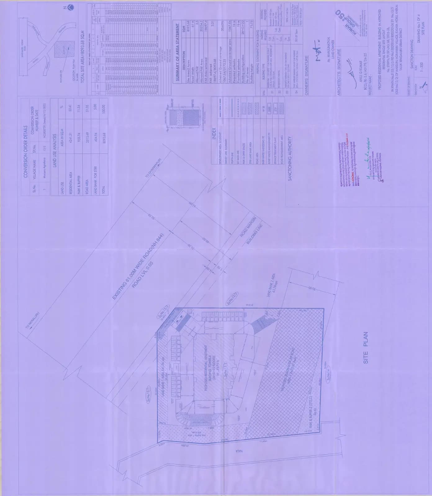 Signature CNR Marvel: Approved Building Plan (filed with Karnataka RERA)