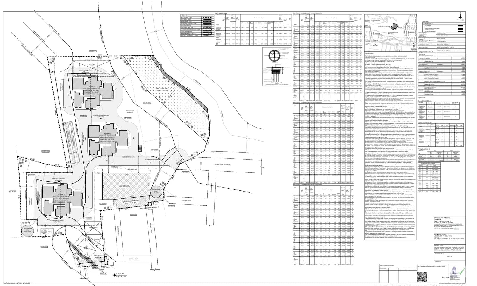 Disha Whitehill Towers: Approved Building Plan, page 1 (filed with Karnataka RERA)