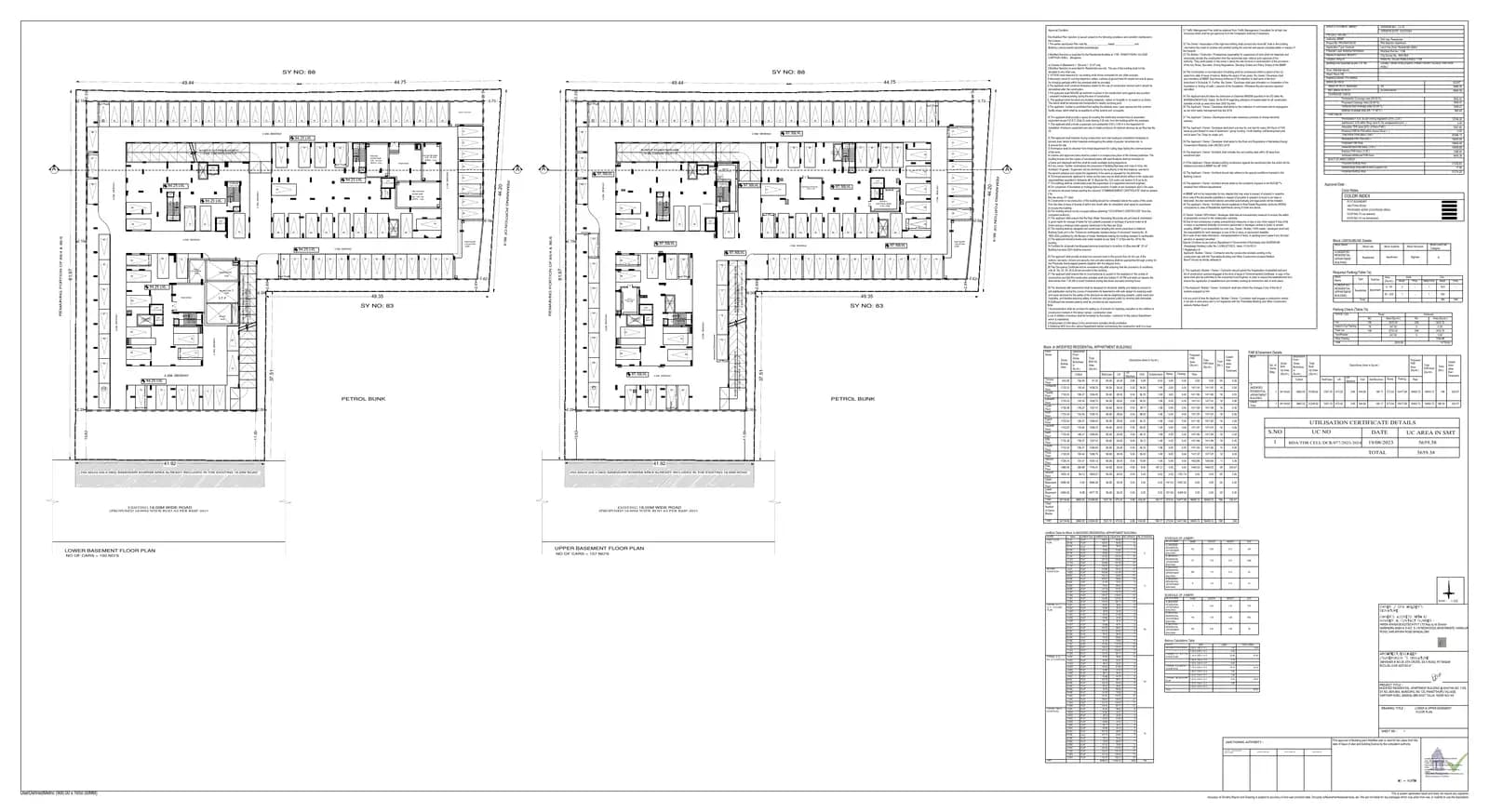 Highcliff: 2 Approved modified Building plan, page 1 (filed with Karnataka RERA)