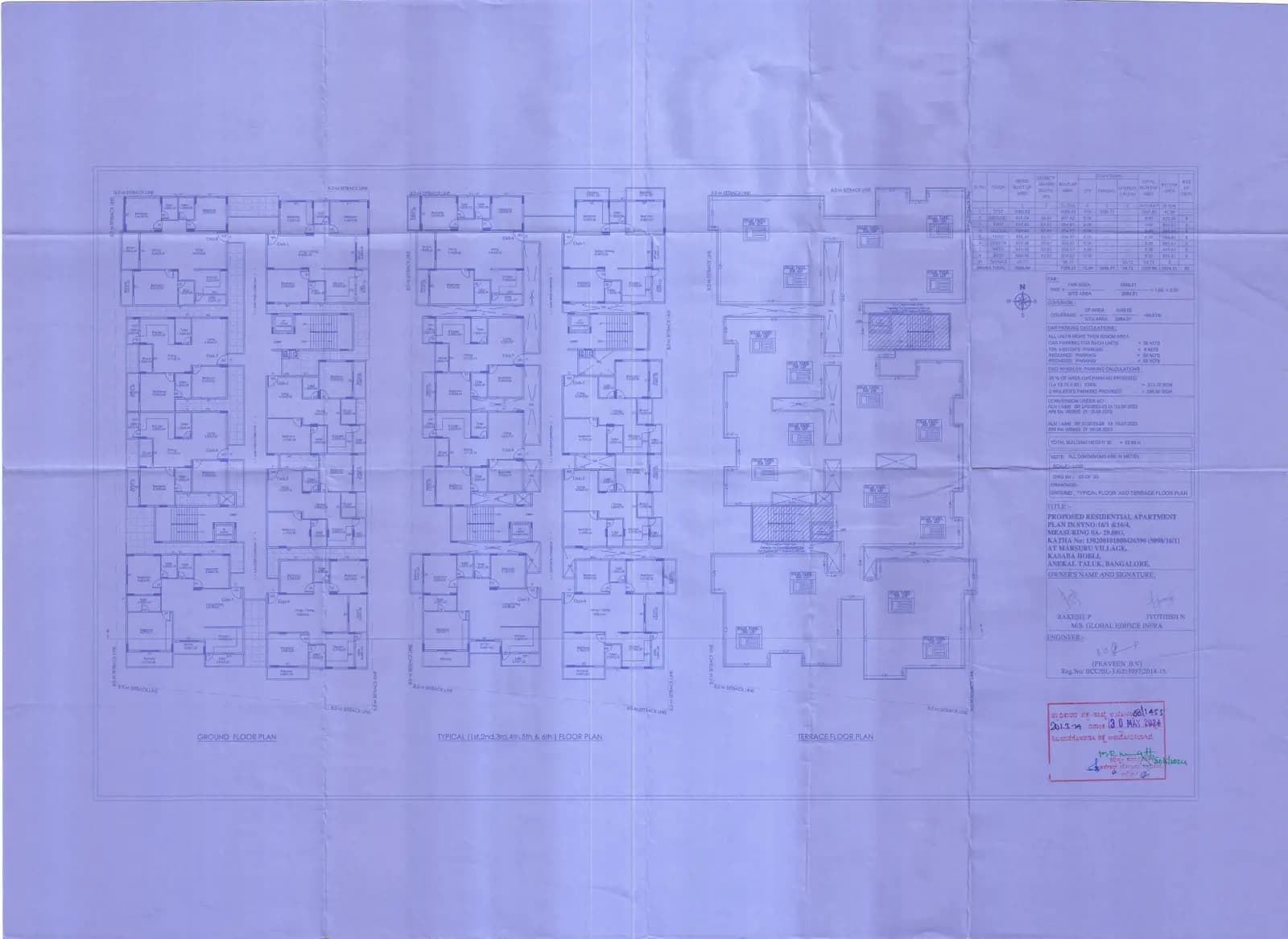 Legacy: Legacy Typical floor plan (filed with Karnataka RERA)