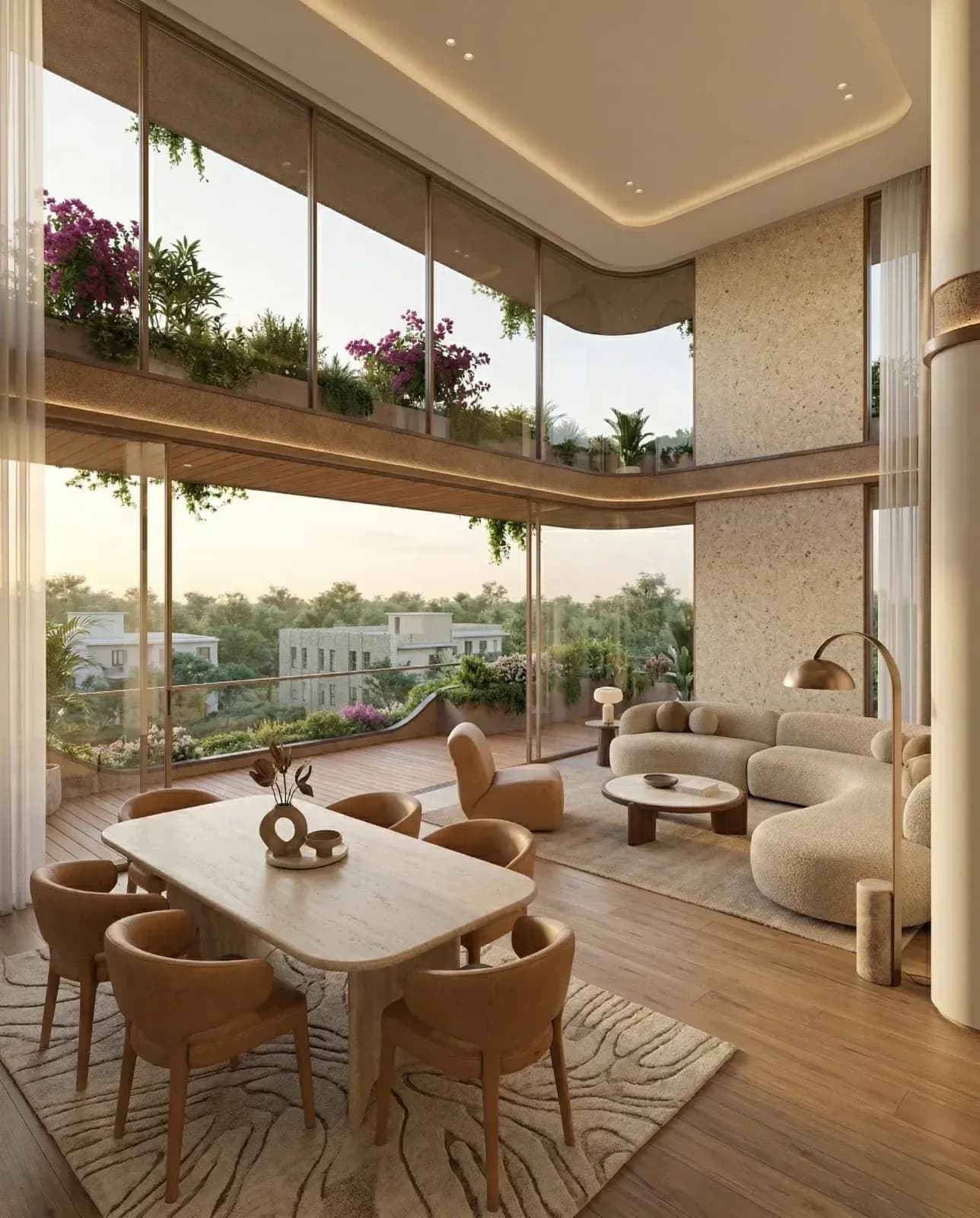 Ezzy Elite: Living and dining area with double-height windows (artist’s impression)