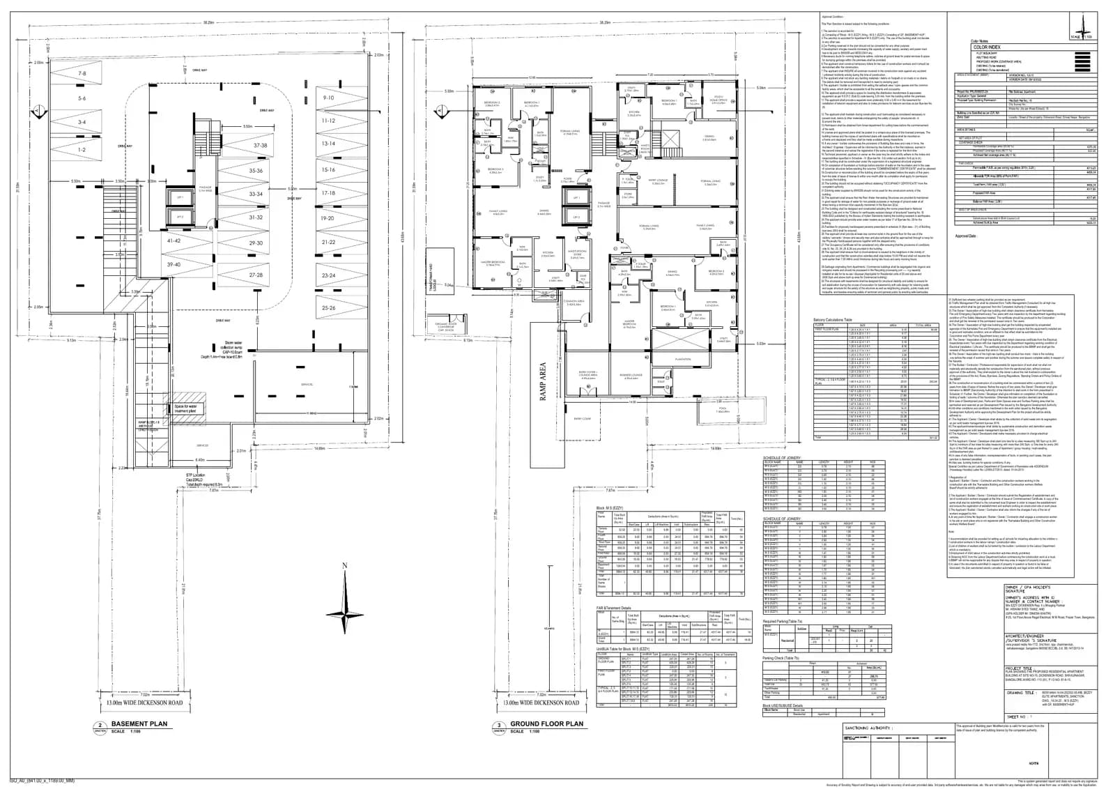 Ezzy Elite: Approved Building Plan, page 1 (filed with Karnataka RERA)