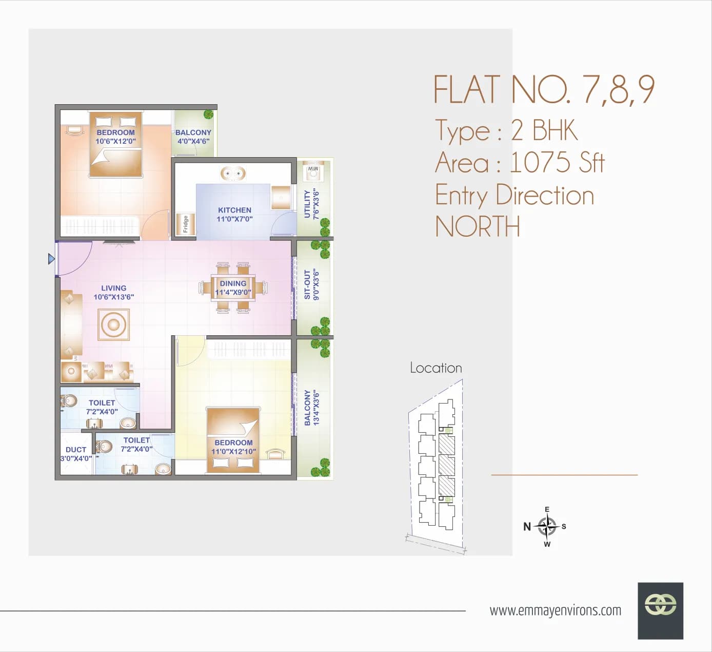 Emmay Environs Pride floor plan: Floor plan for Flats 7, 8, 9