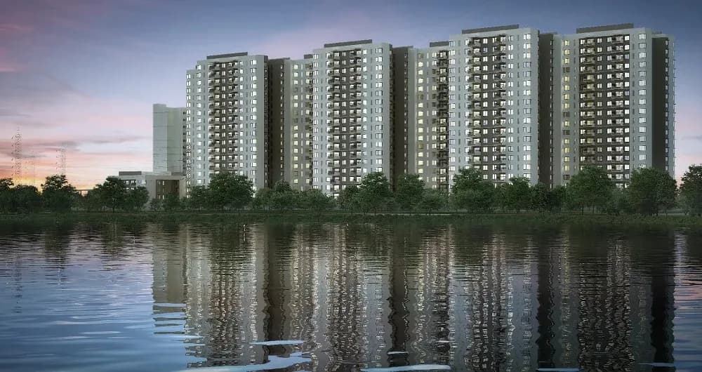 Sobha Lake Gardens: Elevation Night View (artist’s impression)