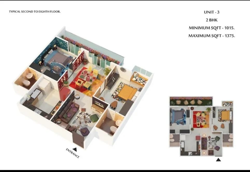 Parth Gardenia floor plan: Unit floor plan configuration