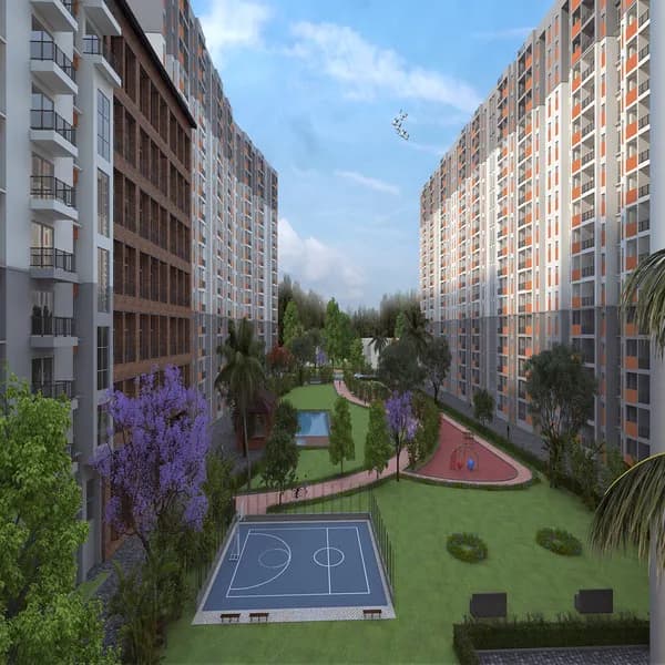 BELVEDERE by UKN AIRPORT DISTRICT: Landscape view of community (artist’s impression)