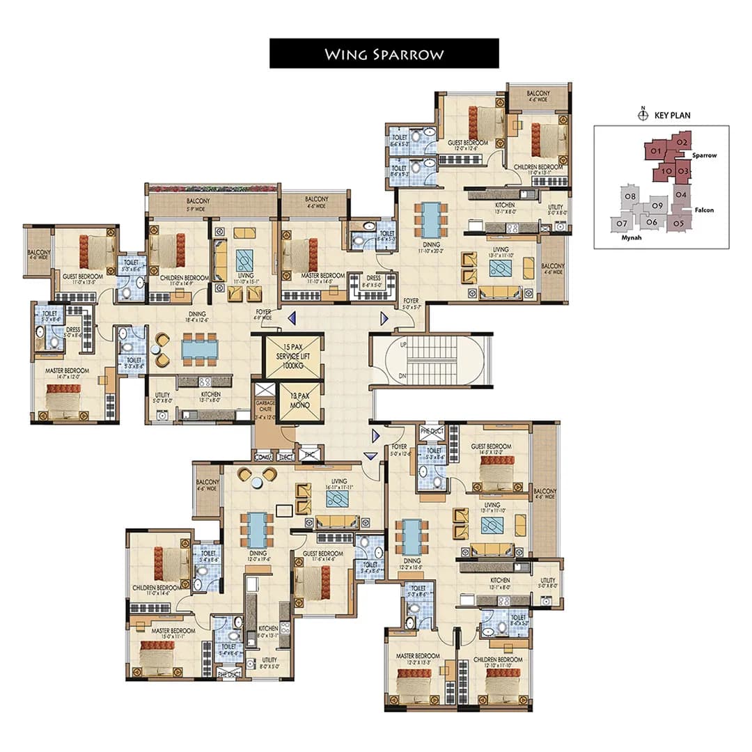 Salarpuria-Sattva Exotic floor plan: Sparrow Wing floor plan