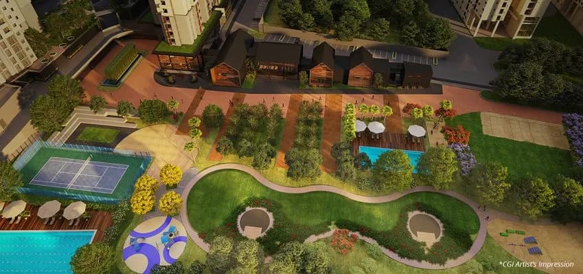 Assetz Marq: Top view of central park layout (artist’s impression)
