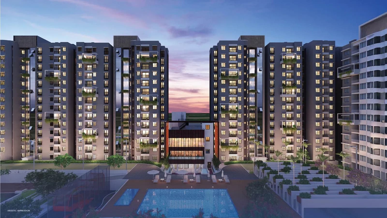 Purva Zenium 1: Purva Zenium exterior elevation on International Airport Road (artist’s impression)