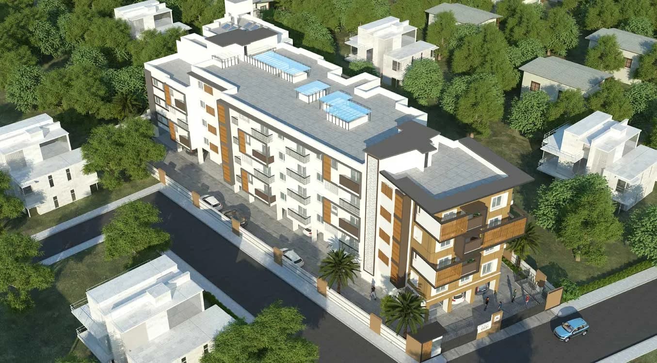 Raja Four Squares: Modern elevation of Raja Four Squares project (artist’s impression)