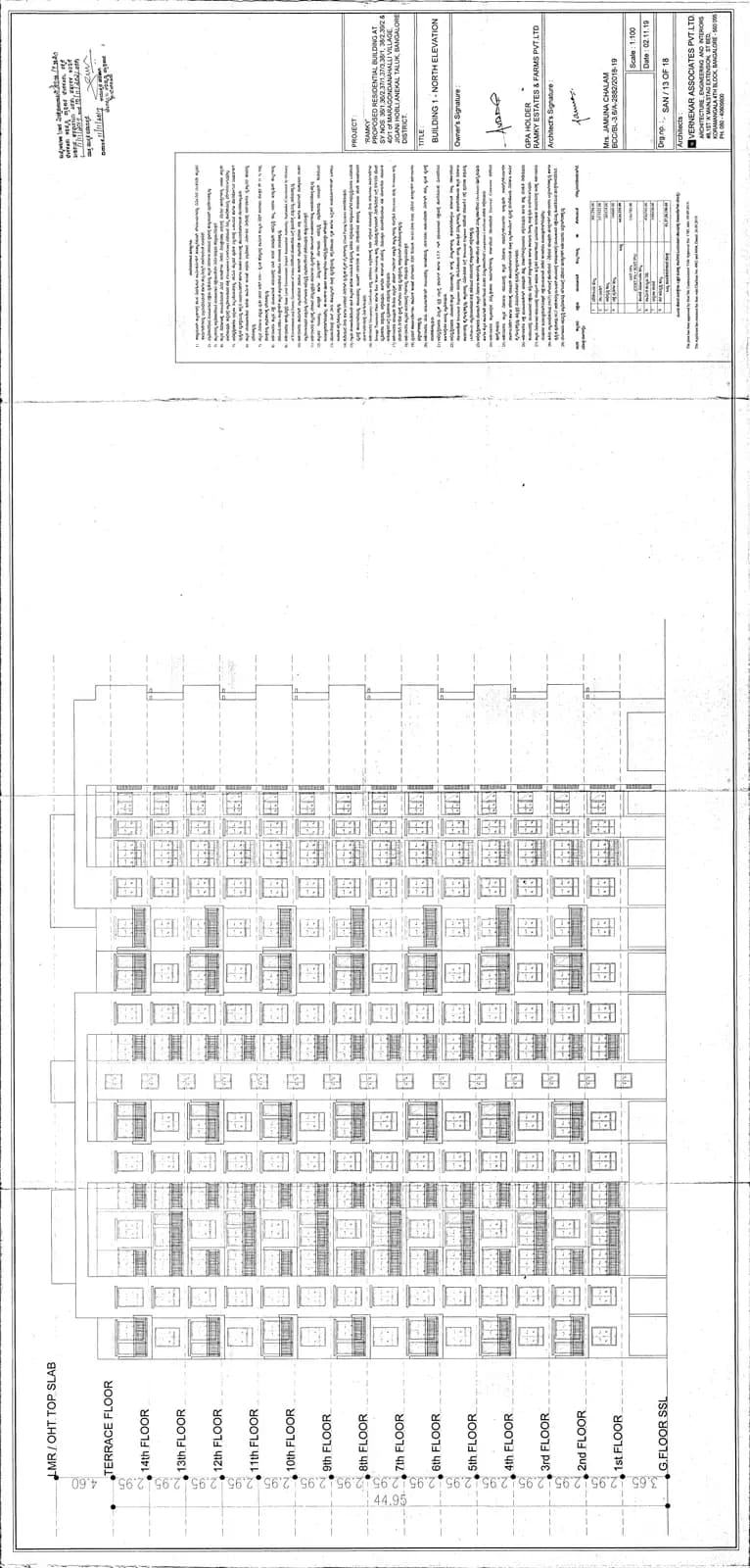 Ramky One Karnival: Block-1 North Elevation (filed with Karnataka RERA)
