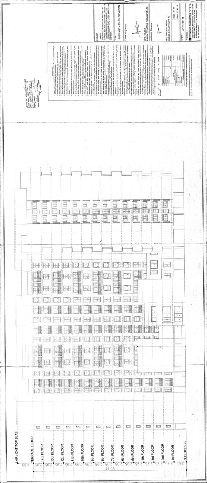 Ramky One Karnival: Block-2 South Elevation (filed with Karnataka RERA)