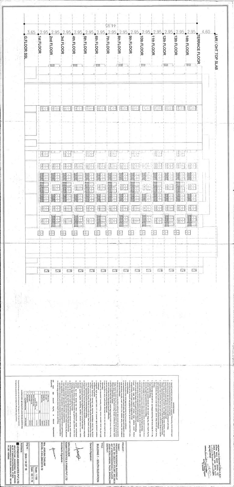 Ramky One Karnival: Block-1 South Elevation (filed with Karnataka RERA)