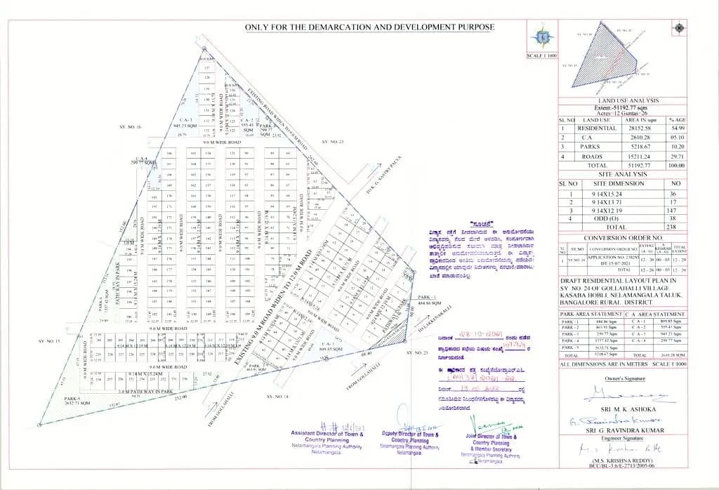 A.R Ruthvi: Approved Layout Plan (filed with Karnataka RERA)
