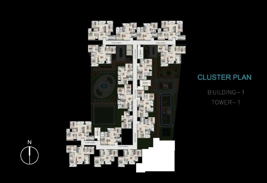 Sowparnika Ashiyana: Cluster plan tower 1 (artist’s impression)