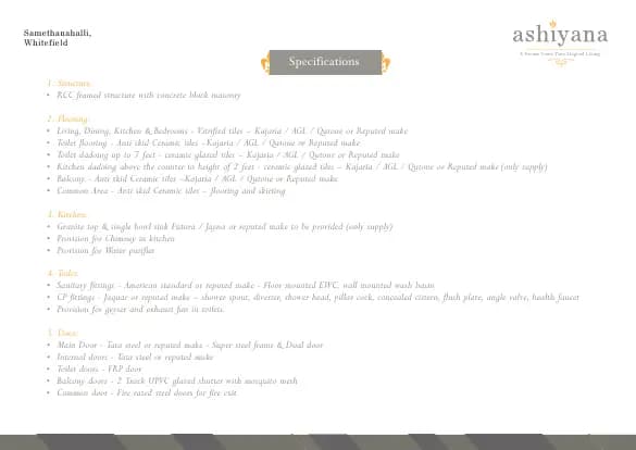 Sowparnika Ashiyana: Sowparnika Ashiyana - Brochure, page 8 (filed with Karnataka RERA)