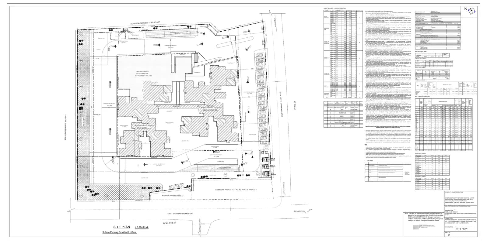 Salarpuria-Sattva Signet: SALARPURIA ORIGINAL SANCTIONED PLAN, page 1 (filed with Karnataka RERA)