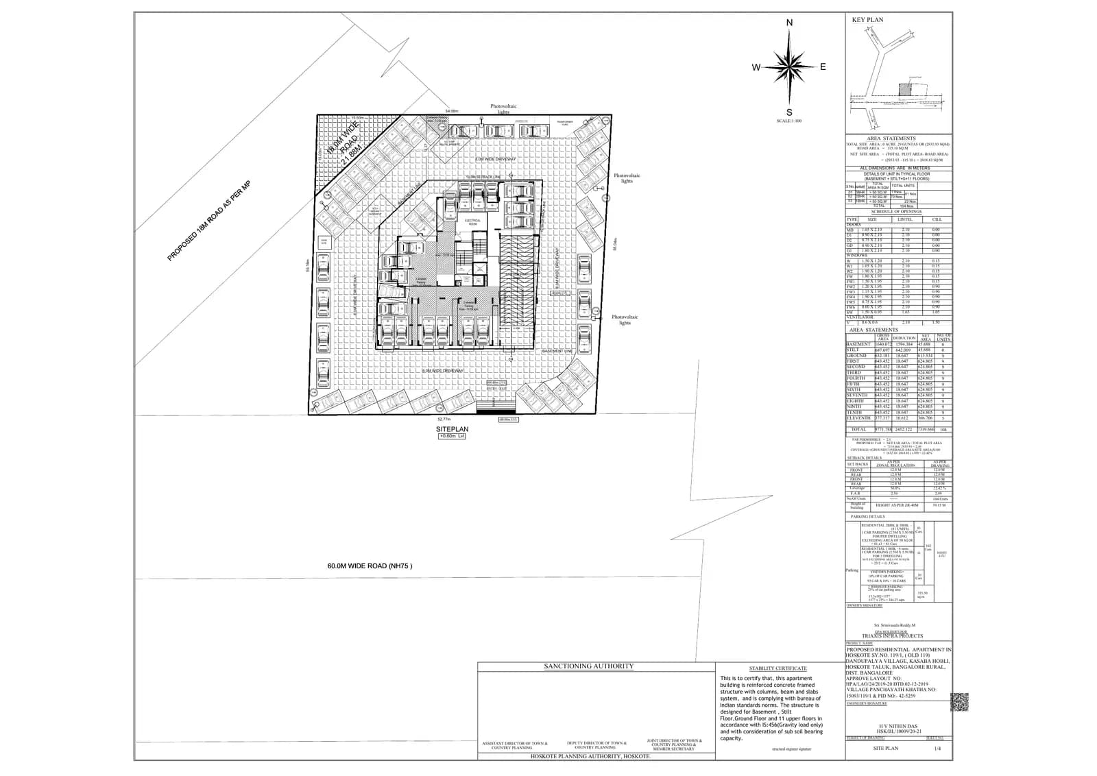 Triaxis Splendour +: Approved Plans, page 1 (filed with Karnataka RERA)