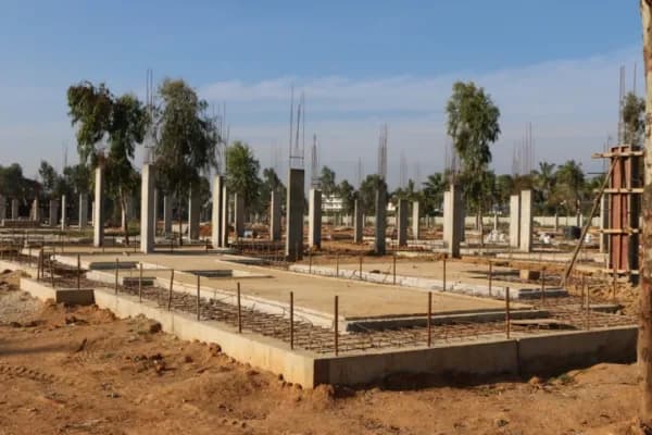 Sycon Maitri: Precast Foundation And Plinth In Place construction stage