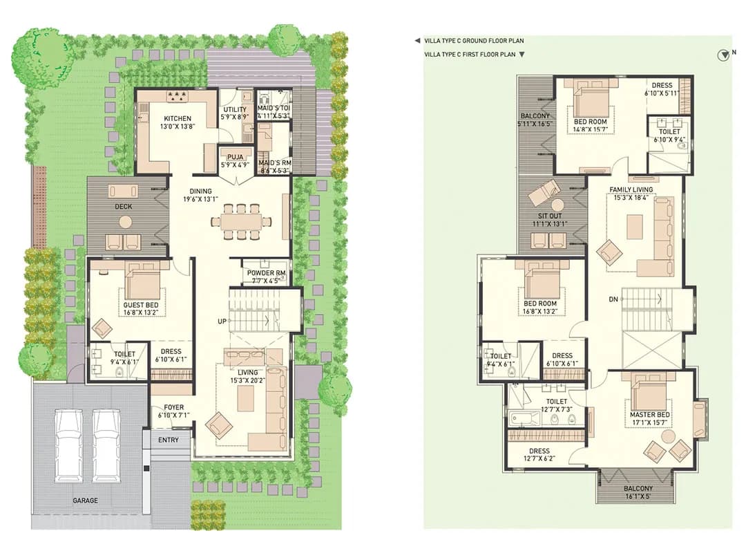 Sycon Maitri floor plan: Type C Villa floor plan