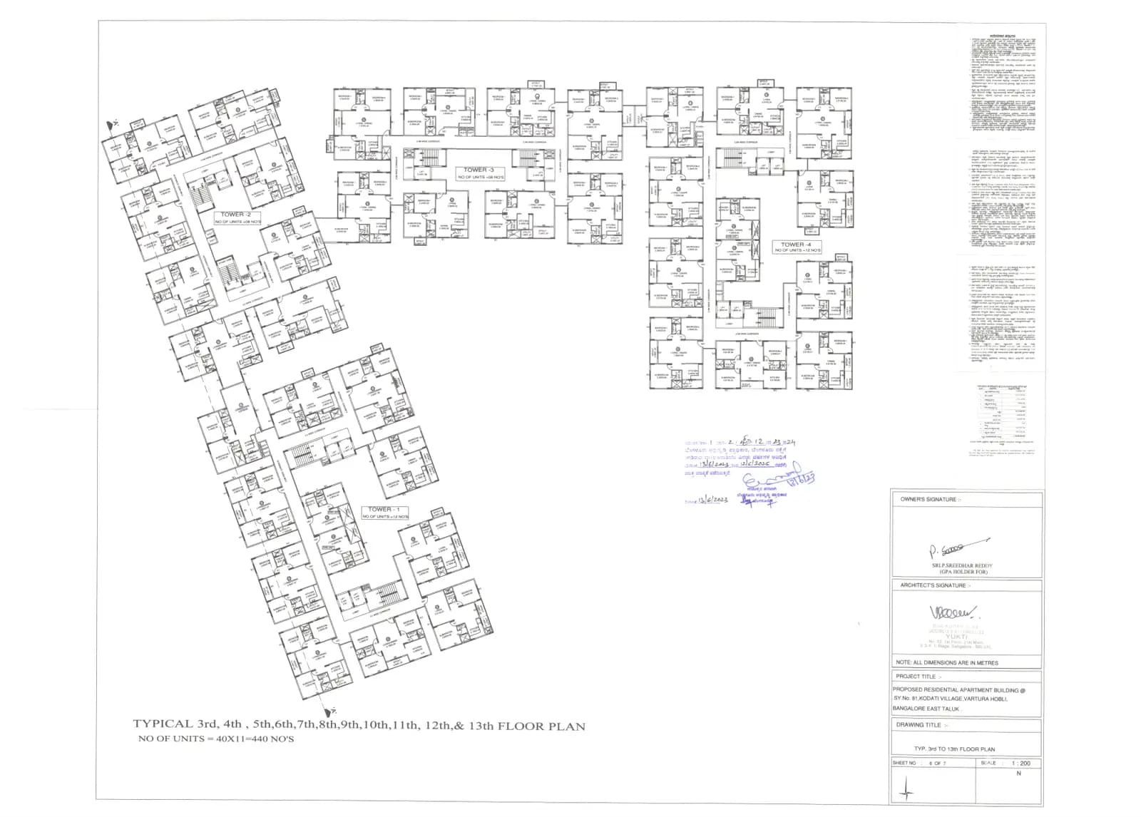 PSR Vanasree: 06-TYP 3rd TO 13th FLOOR PLAN.pdf (filed with Karnataka RERA)