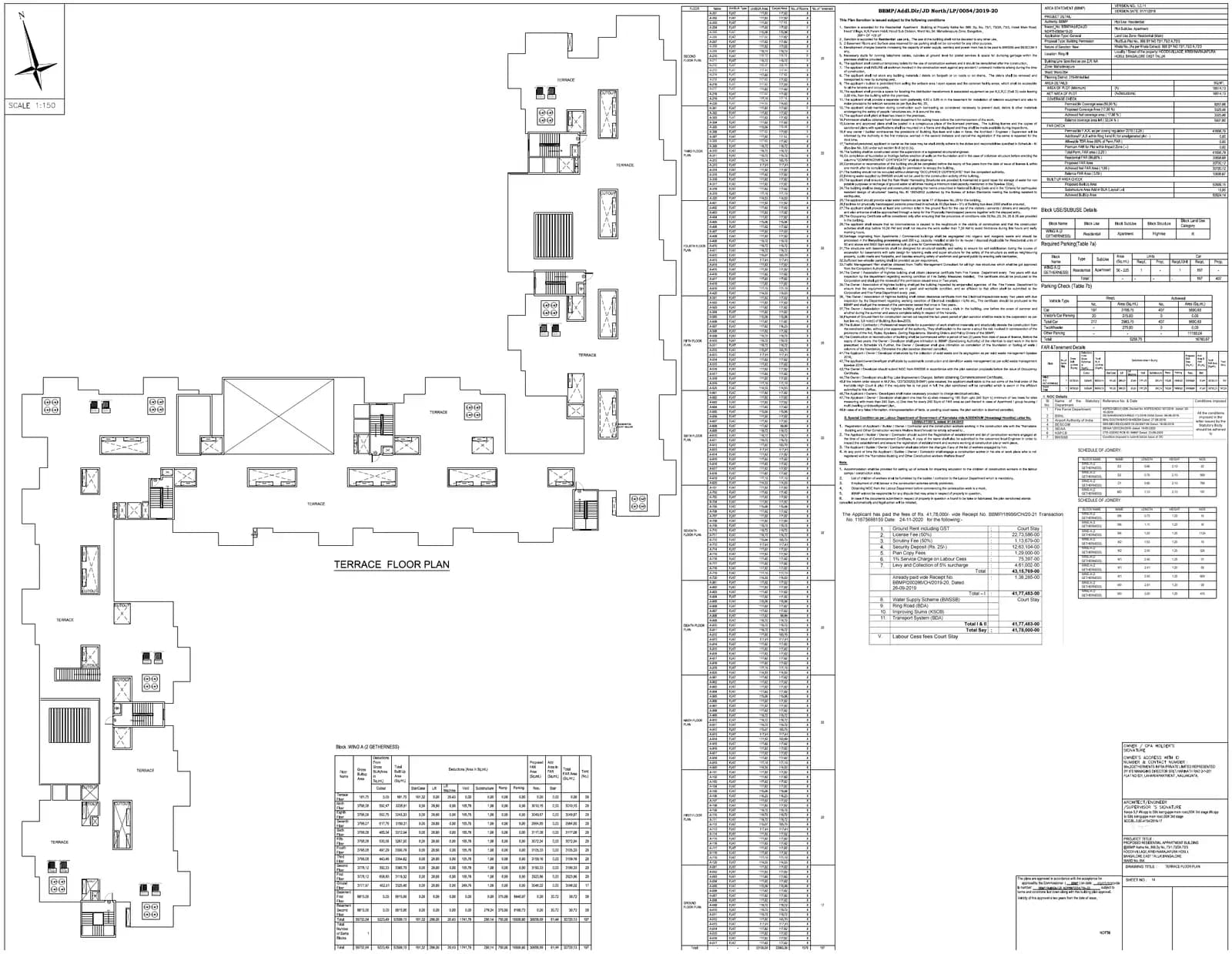 2g TULA: TERRACE FLOOR PLAN (filed with Karnataka RERA)