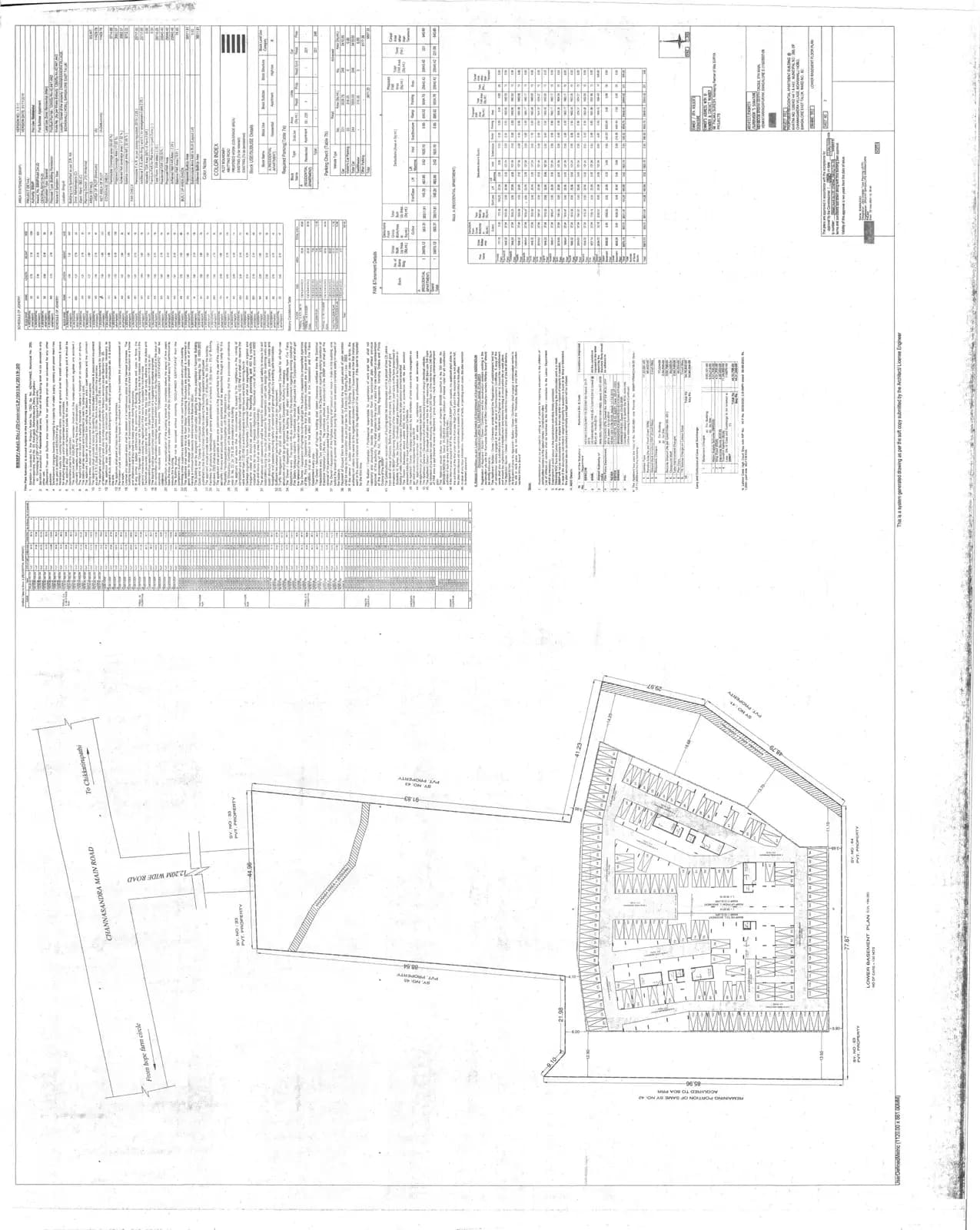 Surya Humming Bird: Lower Basement Floor Plan (filed with Karnataka RERA)