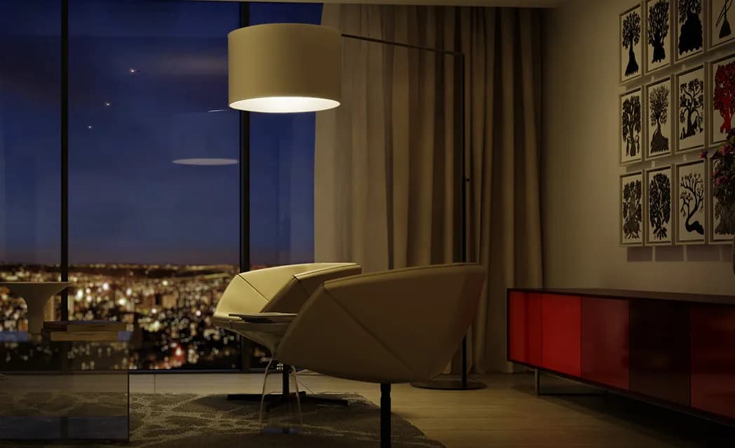Embassy One: Residences lifestyle living room (artist’s impression)