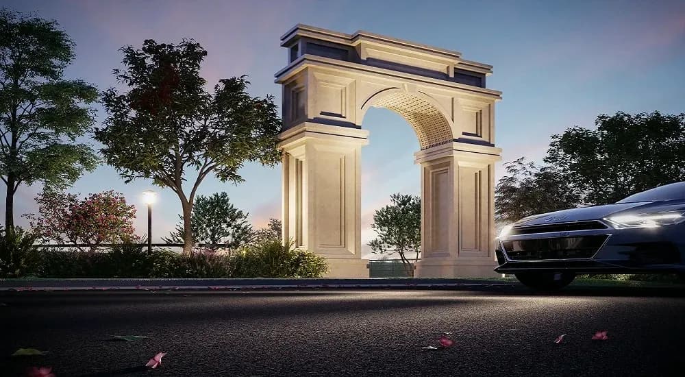 Sobha Manhattan Towers-Town Park: Washington Arch architectural feature (artist’s impression)