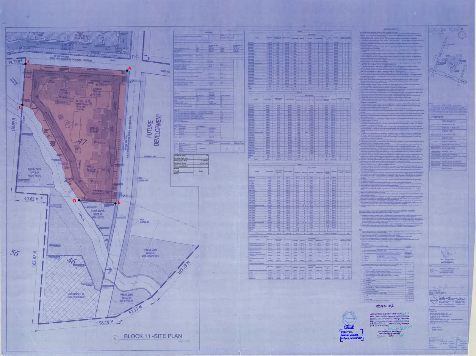 Nikoo Homes IV: BBMP Site Plan with demarcation (filed with Karnataka RERA)
