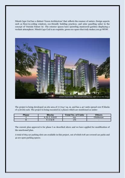 DNR Arista: BROCHURE, page 2 (filed with Karnataka RERA)