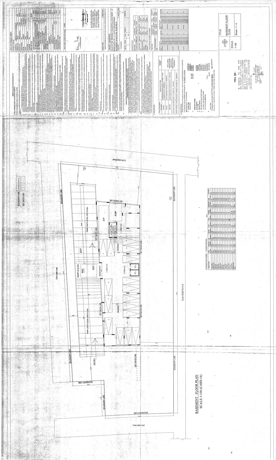 Fortuna Tejus: Basement floor plan (filed with Karnataka RERA)