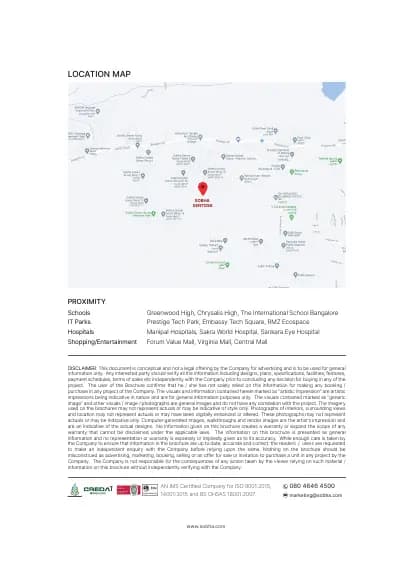 Sobha Sentosa: Brochure, page 4 (filed with Karnataka RERA)