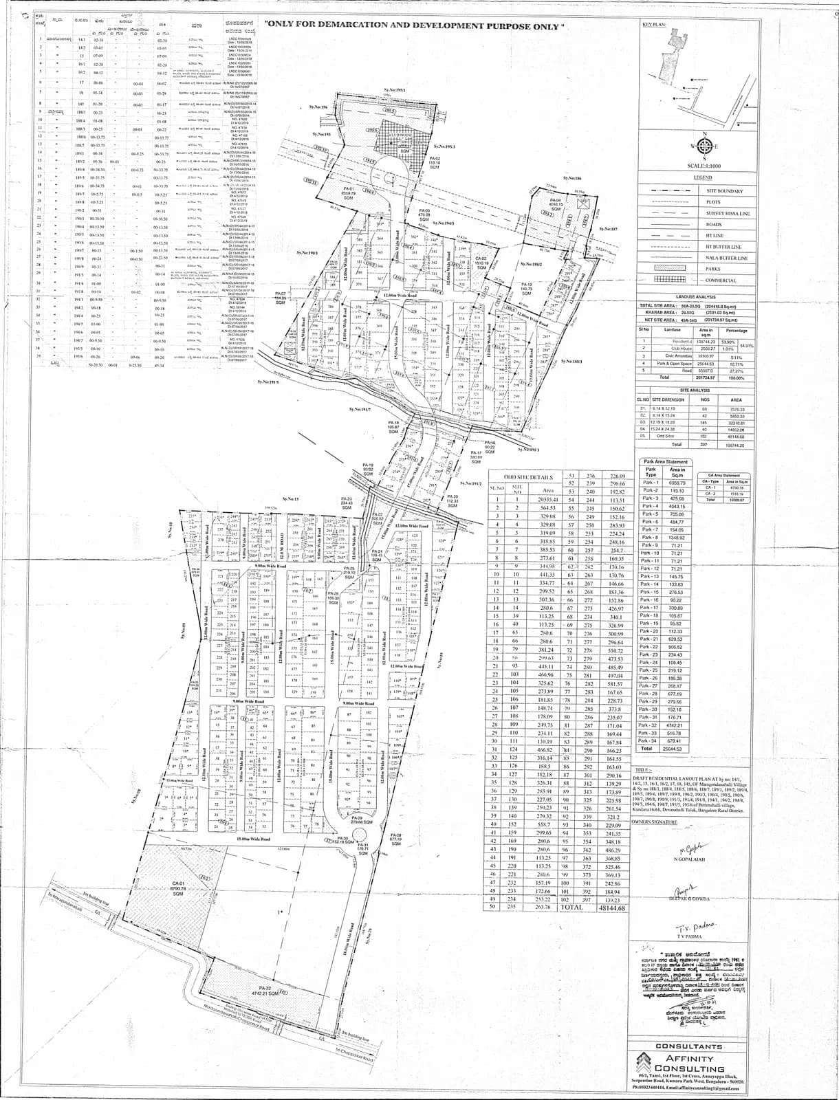 Prestige Marigold: Approved Layout Plan (filed with Karnataka RERA)