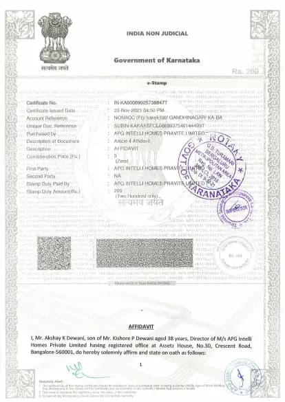 63 Degree East: Brochure, page 1 (filed with Karnataka RERA)