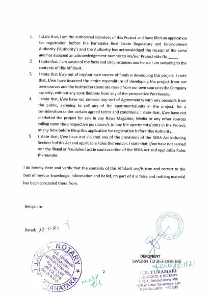 63 Degree East: Brochure, page 2 (filed with Karnataka RERA)