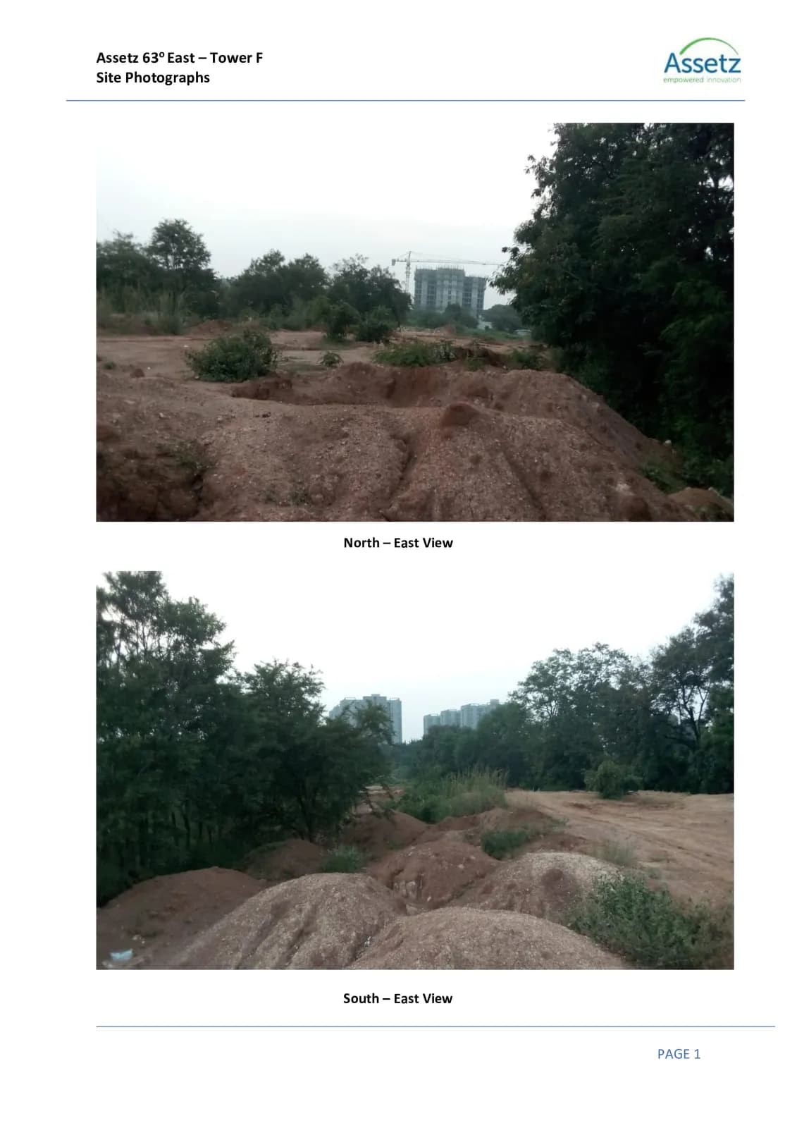 63 Degree East: Site photo filed with Karnataka RERA