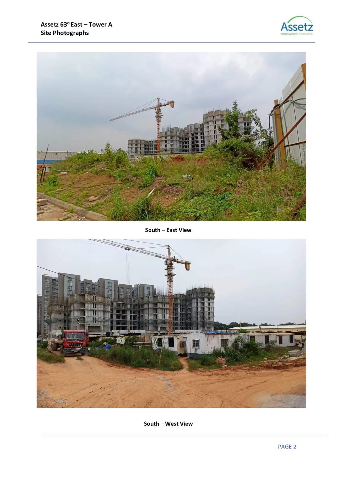 63 Degree East: Site photo filed with Karnataka RERA