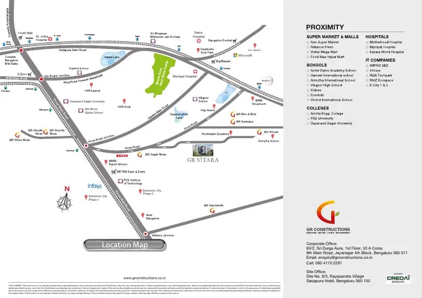 GR Sitara: Brochure, page 4 (filed with Karnataka RERA)