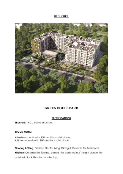 Green Boulevard: Brochure, page 1 (filed with Karnataka RERA)
