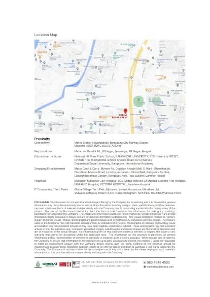 Sobha Royal Crest: Brochure, page 4 (filed with Karnataka RERA)