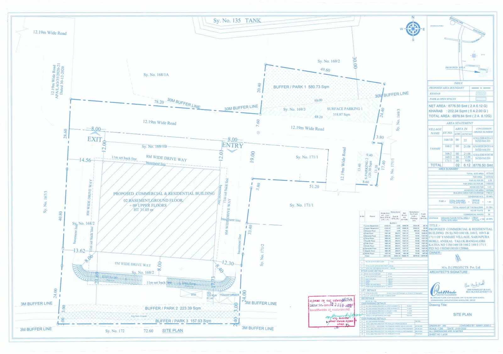 Confident Mayfair: Approved Layout Plan (filed with Karnataka RERA)
