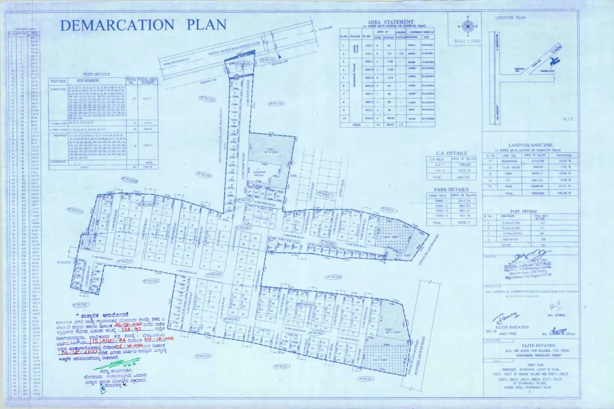 Elite Park: Approved Layout Plan (filed with Karnataka RERA)