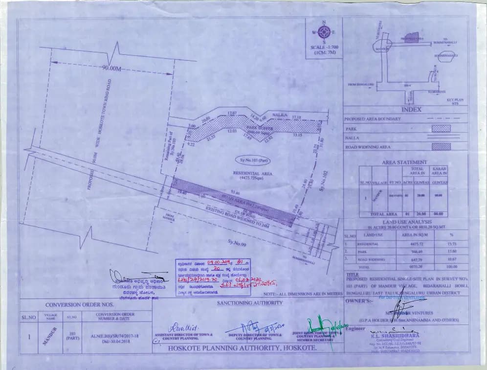 Definer Upper Deck: Approved Layout Plan (filed with Karnataka RERA)