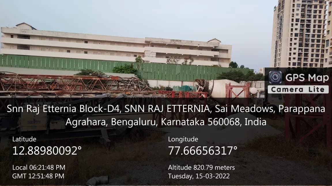 Raj Etternia E Block (Building 4): Site photo filed with Karnataka RERA
