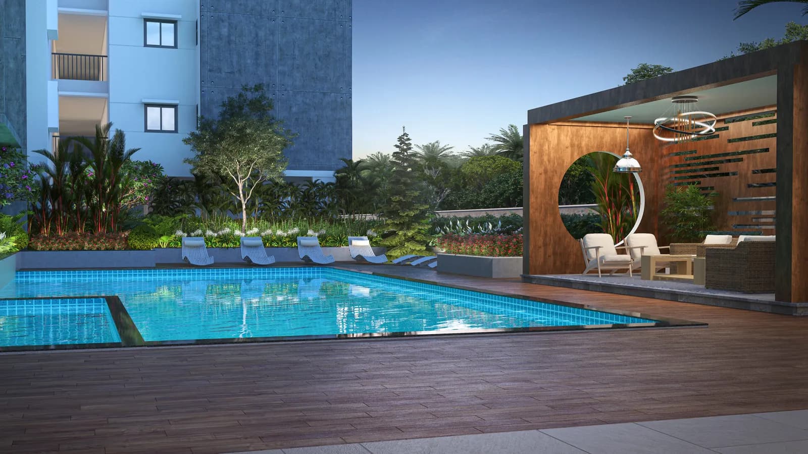 Sattva Bliss: Night view of project towers (artist’s impression)