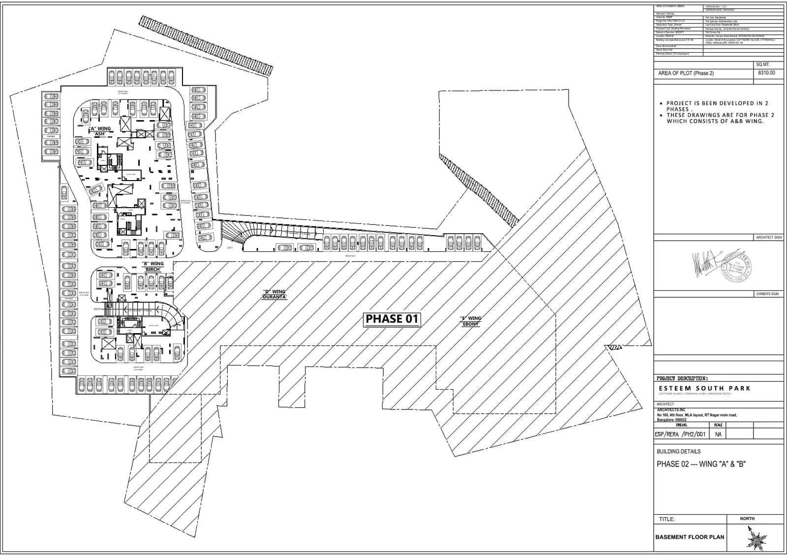 South Park: Existing Layout Plan (filed with Karnataka RERA)
